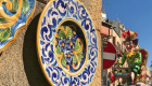 Ceramiche di Sciacca con un carro allegorico