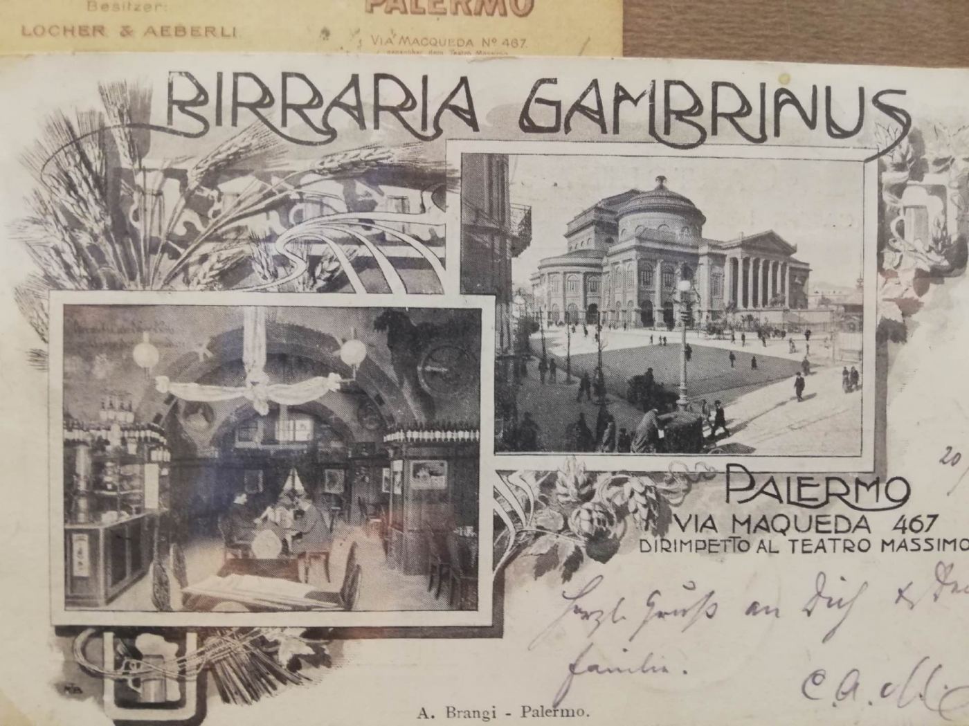 Cartolina della Birraria Gambrinus